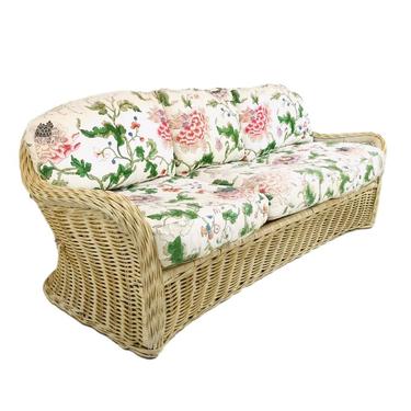 #6048 Curved Woven Wicker Sofa