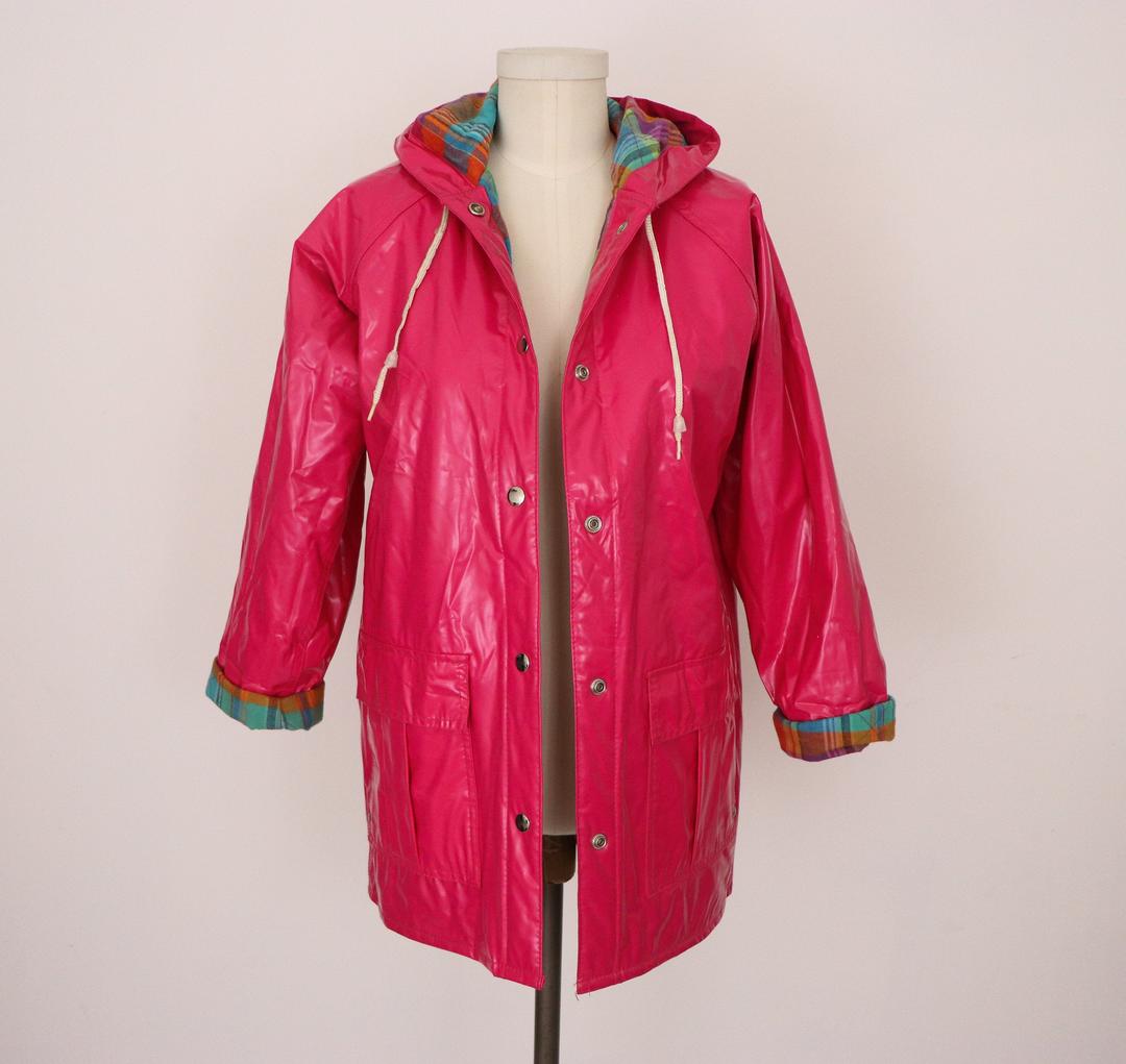 1990s Kids Polyvinyl Raincoat/ Vintage Childrens Jacket/ 90s