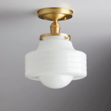 Mid Century modern - Semi flush - Light fixture - Brass ceiling Lighting 
