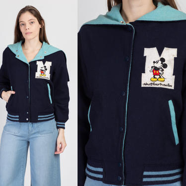 Vintage Mickey Mouse Letterman Jacket Medium 80s Disney
