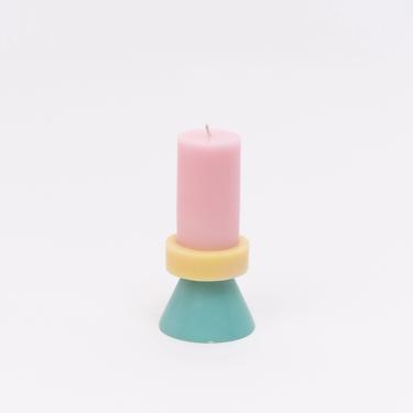Floss Pink + Mint Tall Stack Candle