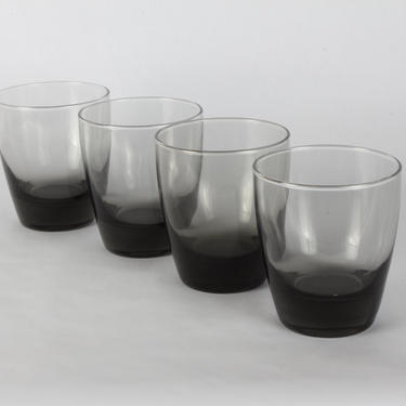 Vintage Libbey Whiskey Glassware, Mid Century Glassware, Smoked Glasses, Smoked Glassware, Mid Century, Whiskey Glassware,Glassware,Set of 4 