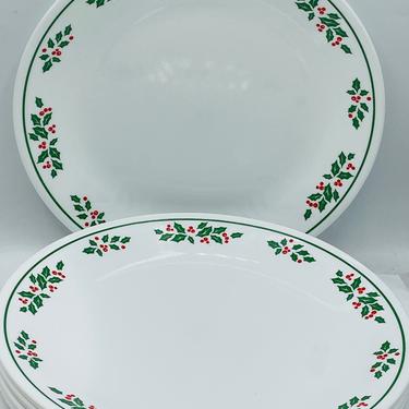 Corelle Corning Christmas Winter Holly Days Set Of 8 Dinner Plates 10 1/4” 