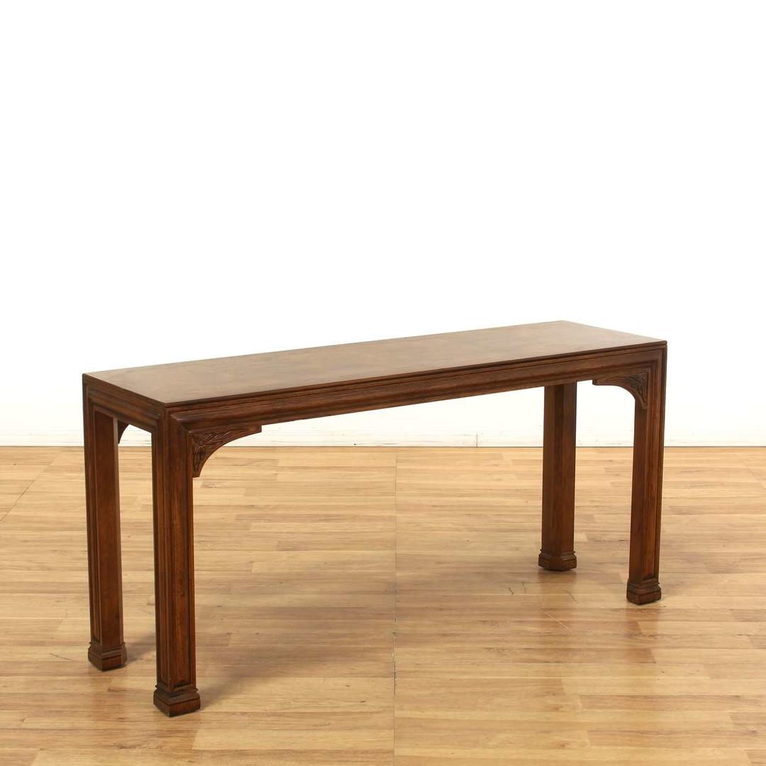 Henredon Sofa Console Table w/ Carved Floral Accents Loveseat (Los