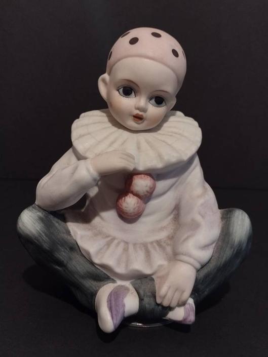 Vintage Seymour Mann Harlequin Pierrot Doll Clown Figurine Music Box Talon Vintage Largo MD