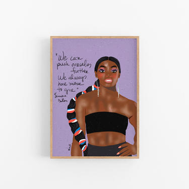 Simone Biles Portrait | Girl Power Art Print | Classroom Wall Art 