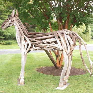 Equestrian Art: Life-Size Driftwood Horse Sculpture | Baileywyck ...