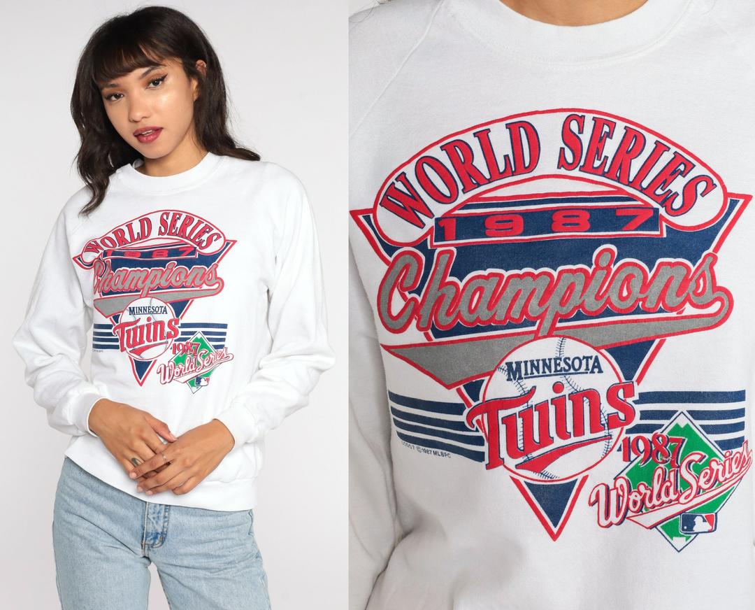 Vintage 80'S Minnesota Twins Mlb World Series Baseball T-Shirt Sweatshirt  Unisex - TeebyHumans