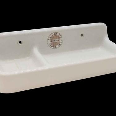 Vintage White Ceramic Double Wall Mount Soap Dish