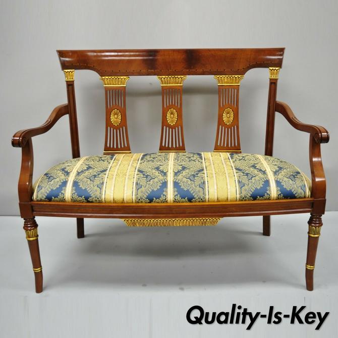Maitland Smith French Empire Regency Style Flame Mahogany Settee