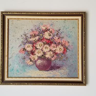 Vintage Still Life Oil on Canvas Painting by Trujillo . 