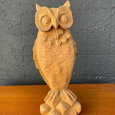 Carved Wood Owl