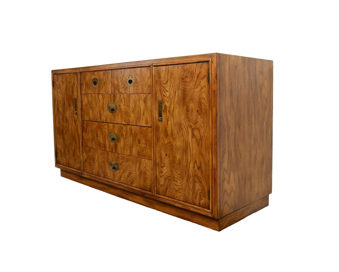 Pecan Credenza Drexel Heritage Passage Mid Century Modern By