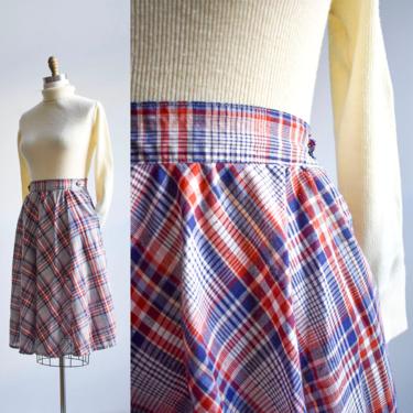 Vintage Plaid Circle Skirt 