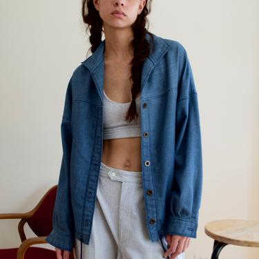 70s denim jacket drawstring waistline 