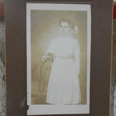 Antique Photo of Young Woman Victorian Girl Black White Vintage Photography 