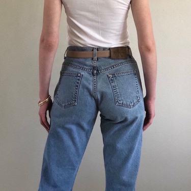 90s Calvin Klein button fly jeans / vintage CK Calvin Klein high waisted button fly straight leg jeans | 28 W 