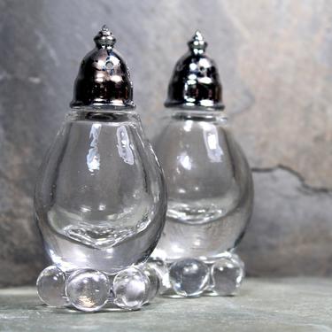 Bubble Rim Salt and Pepper Shakers - Vintage Bubble Glass - Small Salt &amp; Pepper - Holiday Table | FREE SHIPPING 