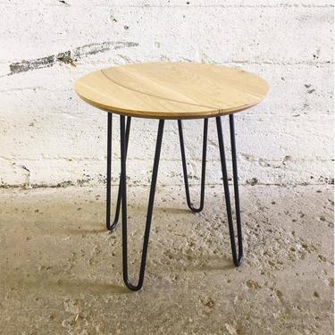 GROGG Side Table I Small Table Living Room Table Entryway Entrance Table Metal Steel Legs Hairpin Legs Wood Table 