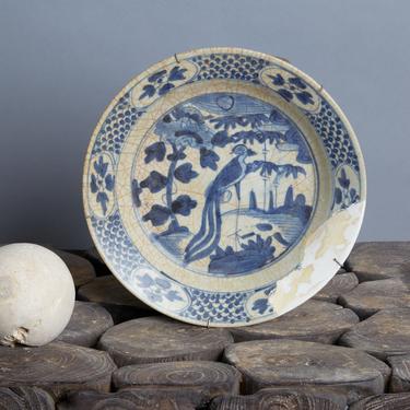 Ming Swatow Blue & White Shipwreck Plate ca 1540