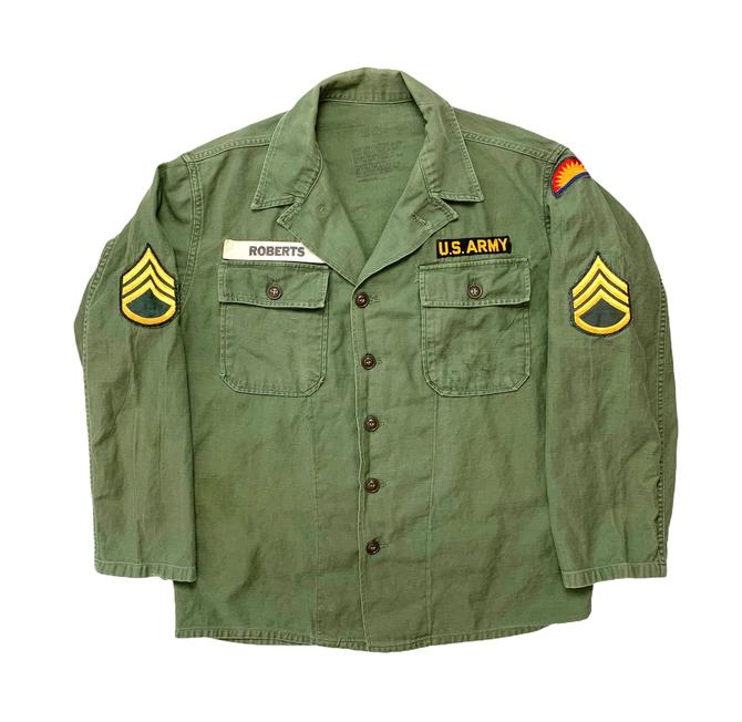 Vintage 1940s 1950s Og 107 Type 1 Us Army Utility Shirt Size M 41st Infantry Military Uniform Fatigues Patches Named By Sparrowsandwolves From Sparrows Wolves Of Seattle Wa Attic