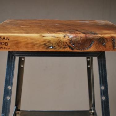 1 Recycled Wood Stool. Made in Chicago. Qty (1) 30&amp;quot; bar height 