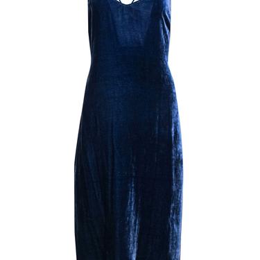 Reformation - Navy Velvet Sleeveless Strappy "Moore" Maxi Dress Sz S