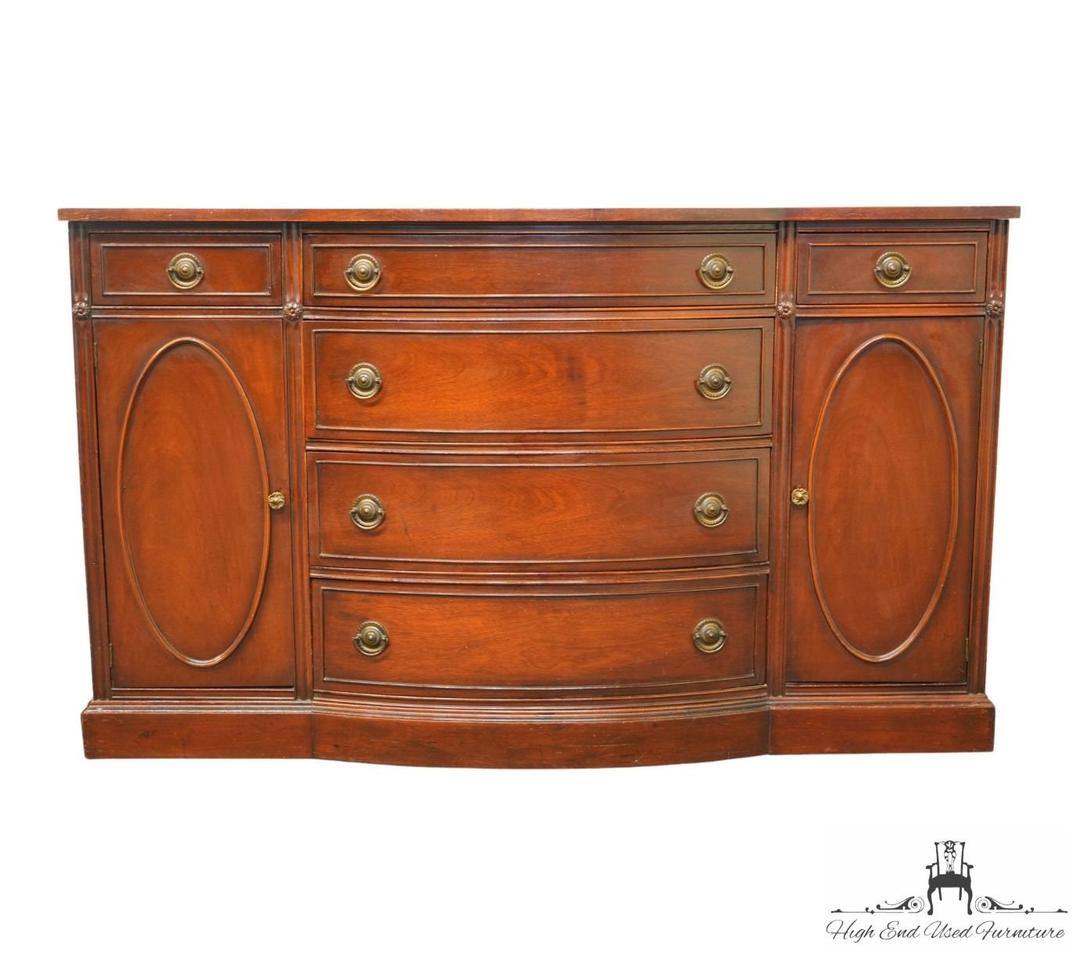 Antique Vintage Cherry Duncan Phyfe Style Bow Front 60" Buffet 2604