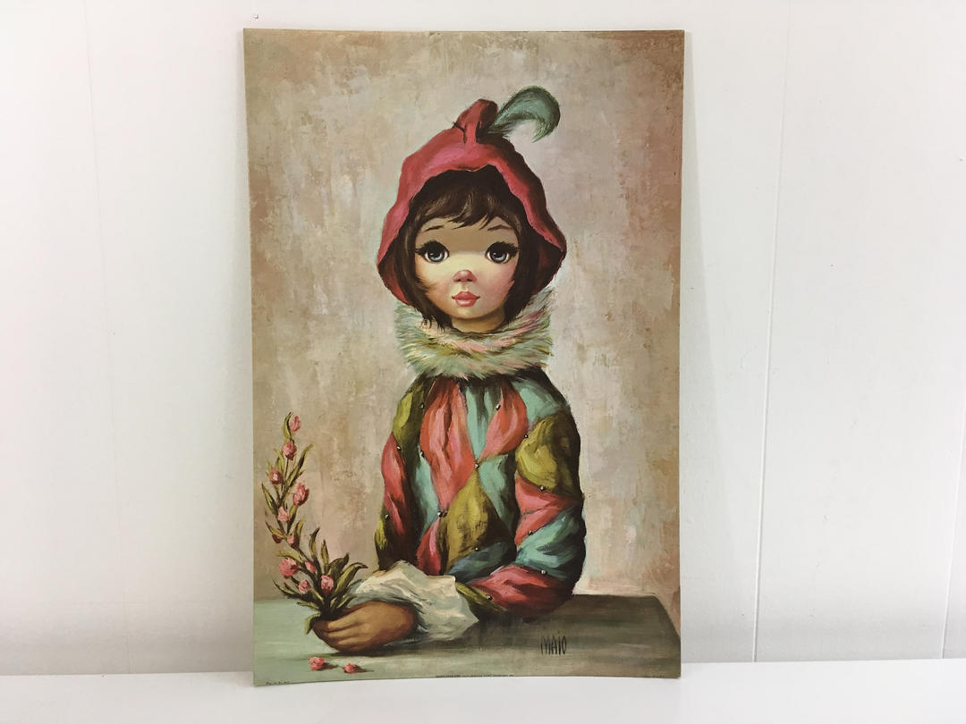 Vintage Framed Art 60s Print. Artist purchases Maio