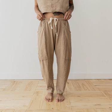 Hemp Lounge Pant, Genderless Clothing, Plant dyed Sweat Pants, Brown Pocket Pants 