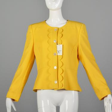 Medium Valentino Miss V 1990s Jacket Spring Valentino Jacket Jacket Vintage 90s Yellow Jacket Lightweight Coat 