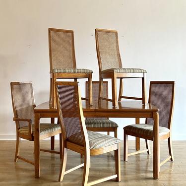 Vintage Cane Back Dining Set with Six Chairs | Home & Closet - Lincoln ...