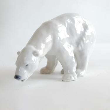 Royal Copenhagen Polar Bear Figurine Vintage Modernist First Quality Wild Animal Sculpture Made in Denmark 