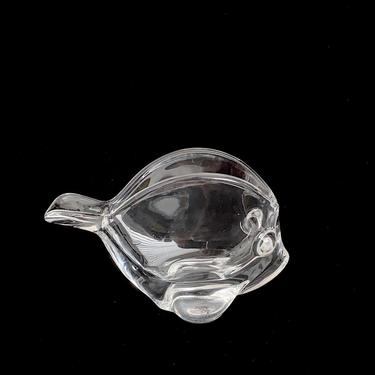 Vintage Mid Century Modern Art Glass COFRAC Art Verrier France Figural Fine Crystal Fish Bowl 