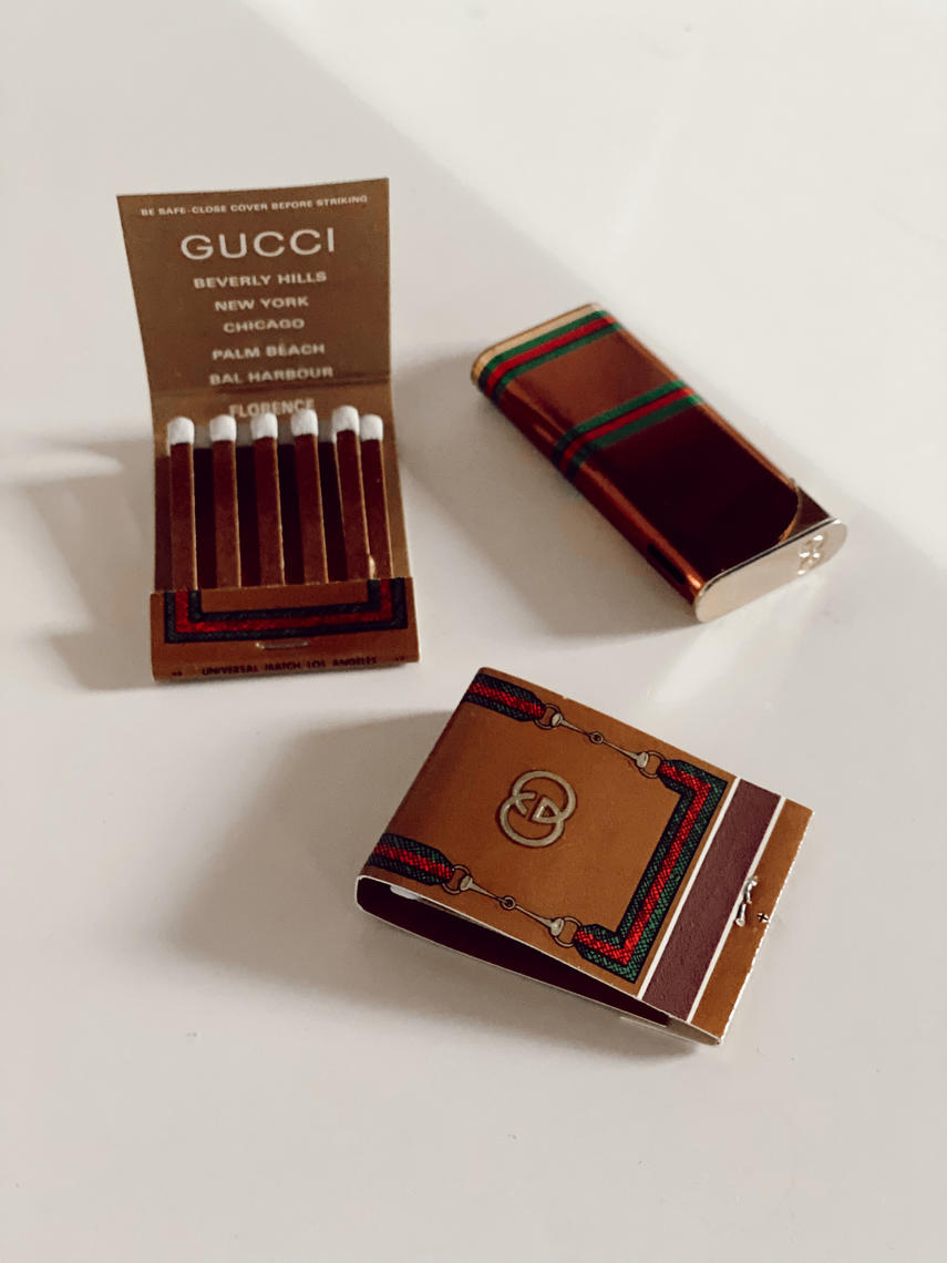 Auth 70's Vintage GUCCI GG Monogram Logo Cigarette Cigar Lighter, Moonstone Vintage