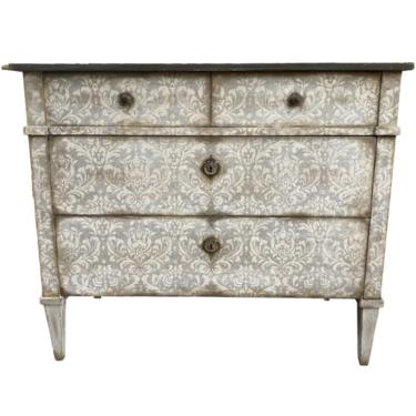 Italian Painted Commode With Damask Design - Early 20th C