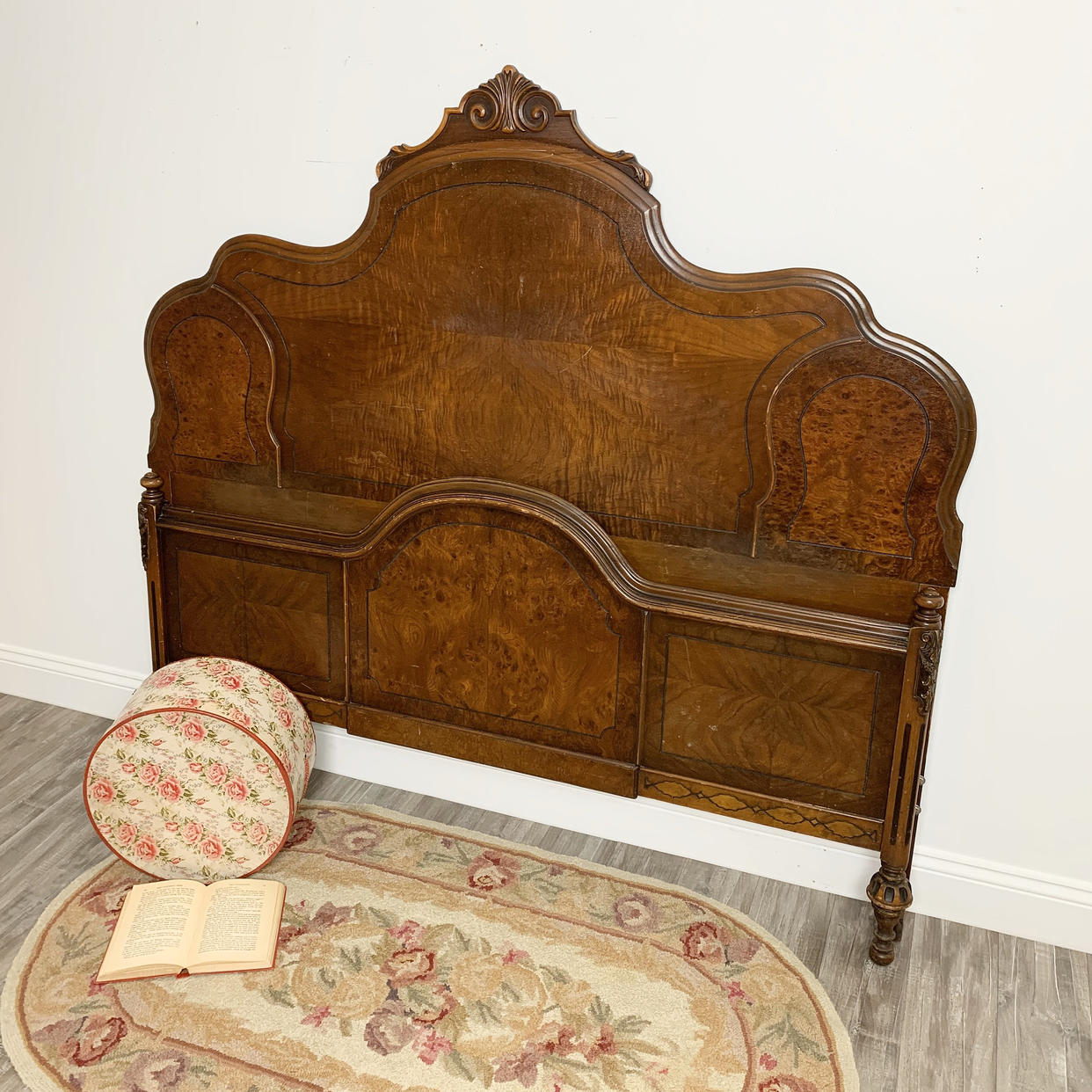 Antique Full or Queen Headboard Footboard, Vintage Solid | Forever