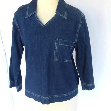 Vintage Denim GAP Shirt with Top Stitching GAP Blue Jeans Label 