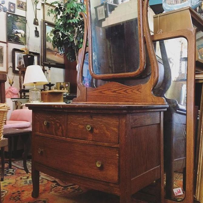 Washboard Dresser With Tilting Mirror From Mom N Pop Antiques Of