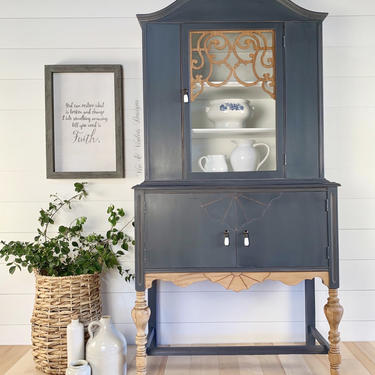Farmhouse Jacobean Hutch / Cabinet 