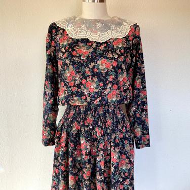 1980s Phool floral rayon dress 