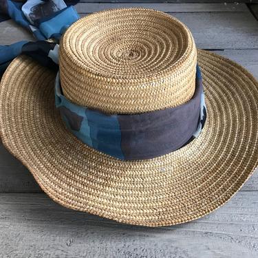 Authentic French Straw Hat, Wide Brim Sun Hat, Gardeners Hat, Beach Hat 