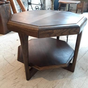 Mid-Century Modern Octagonal Two Tiered Side End Table Adrian Pearsall For The Lane Co 