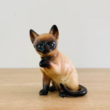 Vintage Siamese Cat Figurine Ceramic or Porcelain Made in Japan 