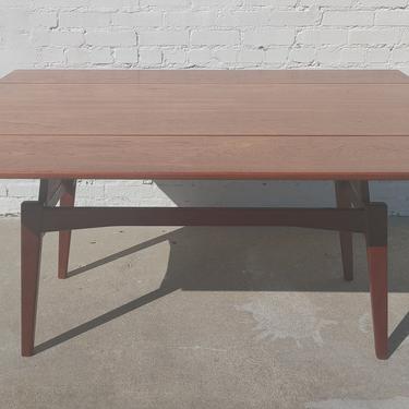 Mid Century Danish Modern Teak Elevator Table 