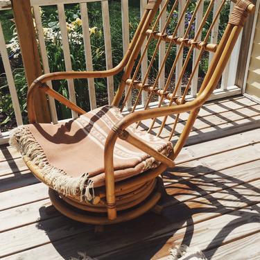 Boho Bamboo Rolling Chair Vintage Boho Bamboo Rocking Chair
