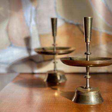 Tommi Parzinger | Dorlyn Silversmiths | Brass Candleholders (Pair) 