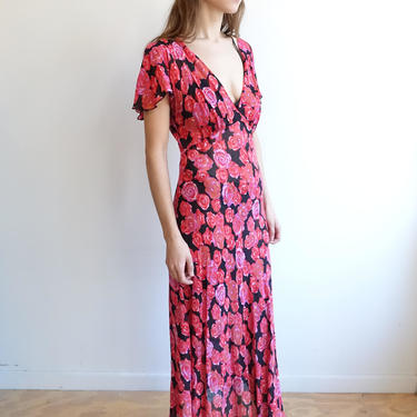 open lace back dress Betsey Johnson 1999 iconic roses print dress – InLouve main image 1