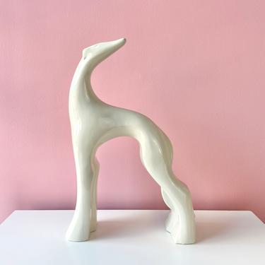 Hahaeger Greyhound Dog Statue - White 