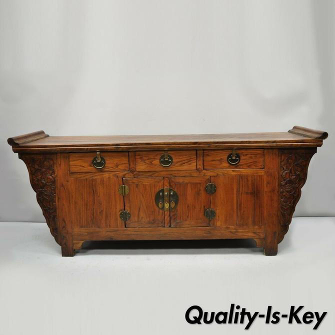 Antique Carved Hardwood Chinese Altar Console Table Sideboard